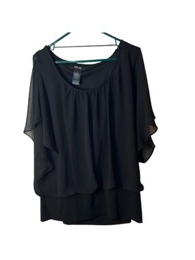 style & co. Black chiffon blouse whimsygoth size 3x NWT